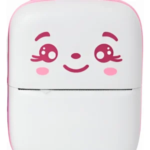Mini Impressora Térmica Portátil Bluetooth Átomo MO-JHA8C - Rosa/Branco.
