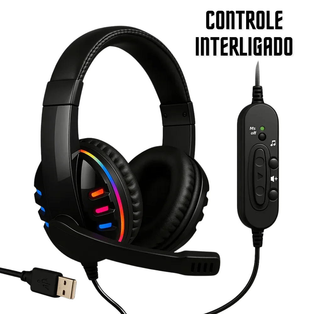 Headset gamer Kapbom KA-9007 preto